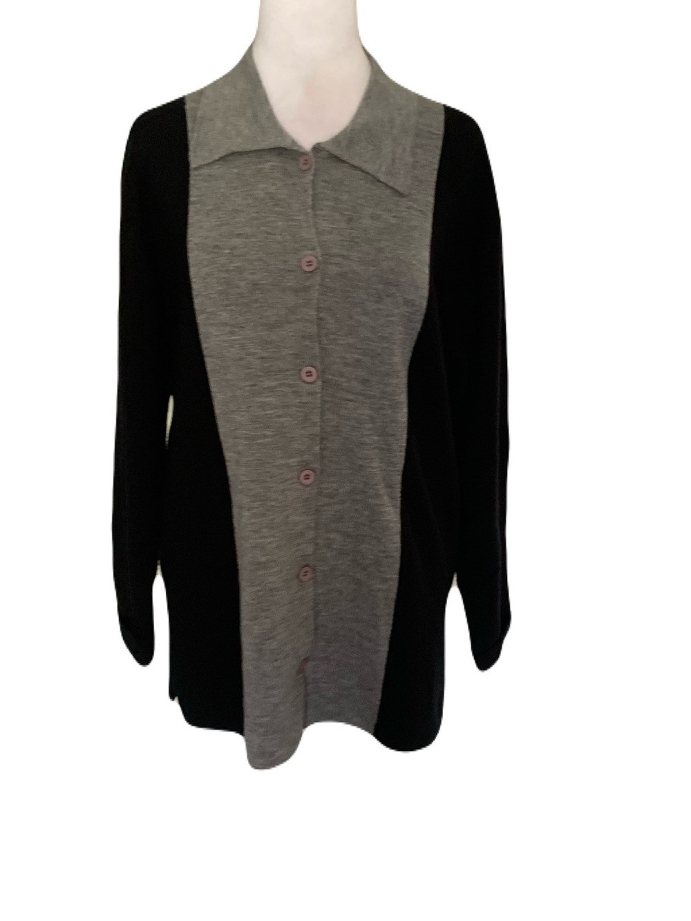 Vintage Urban Wool Men’s Size Large Button Two-Toned Cardigan Merino Wool Collar
